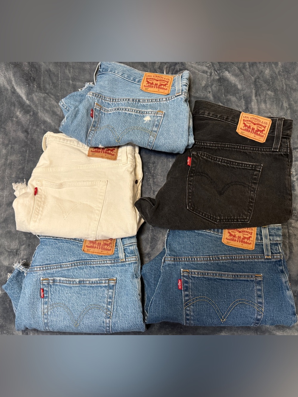 5 pairs Levi’s 501 cut off shorts